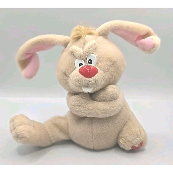 1997 Meanies Series 1 Lucky The Rabbit Plush Animal w Tag BB27 - Picture 1 of 4